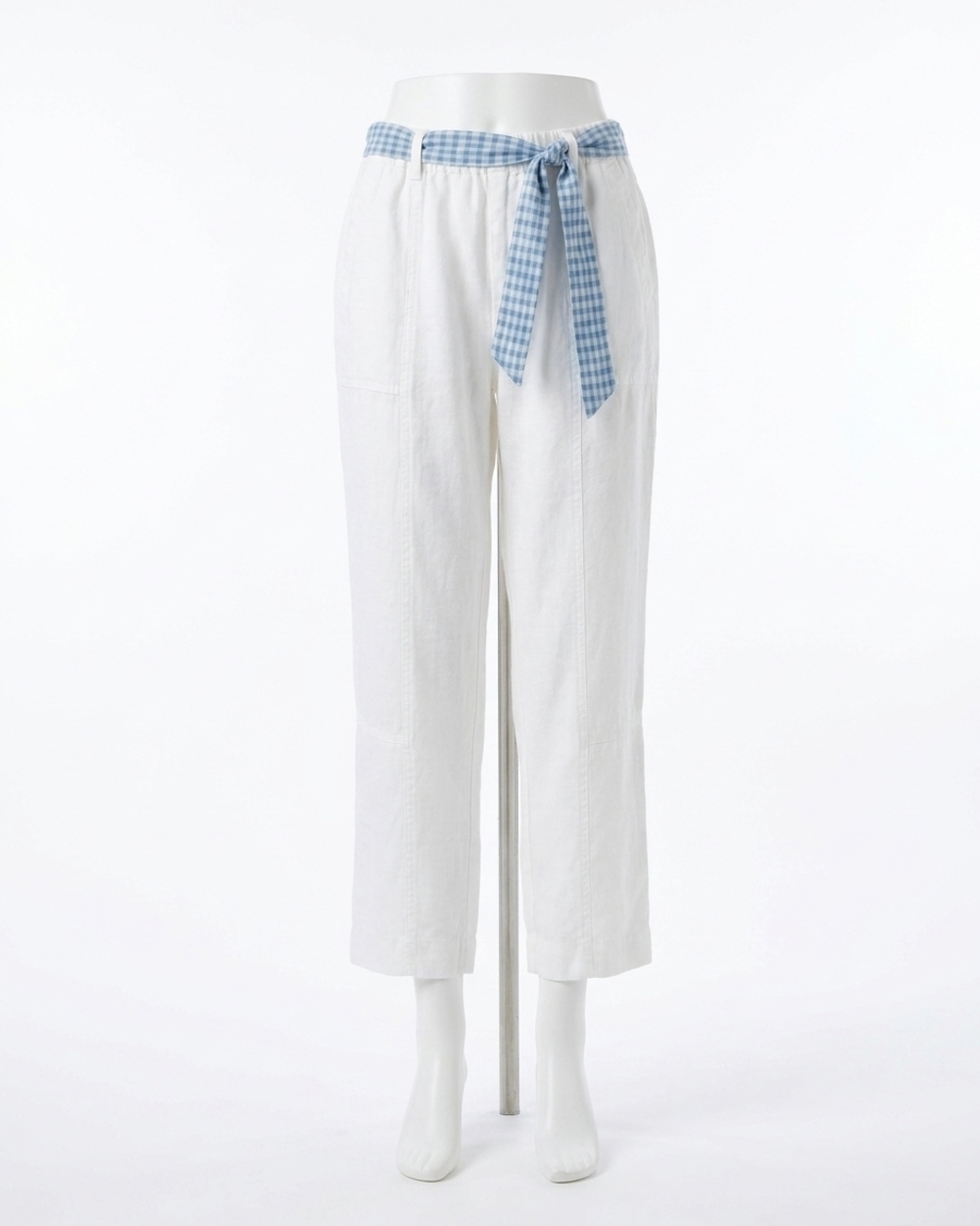 NEW BELLA DAHL seamed pant with printed sash in white